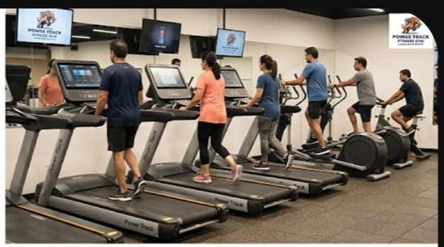 Treadmill and cardio machine row at Power Track Fitness Gym