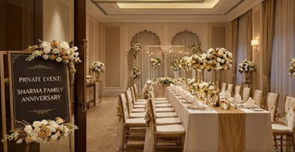 Private dining room set up for a family celebration